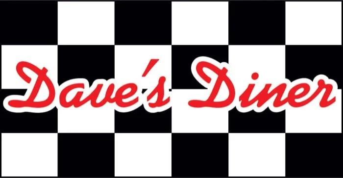 Dave's Diner checkered logo banner